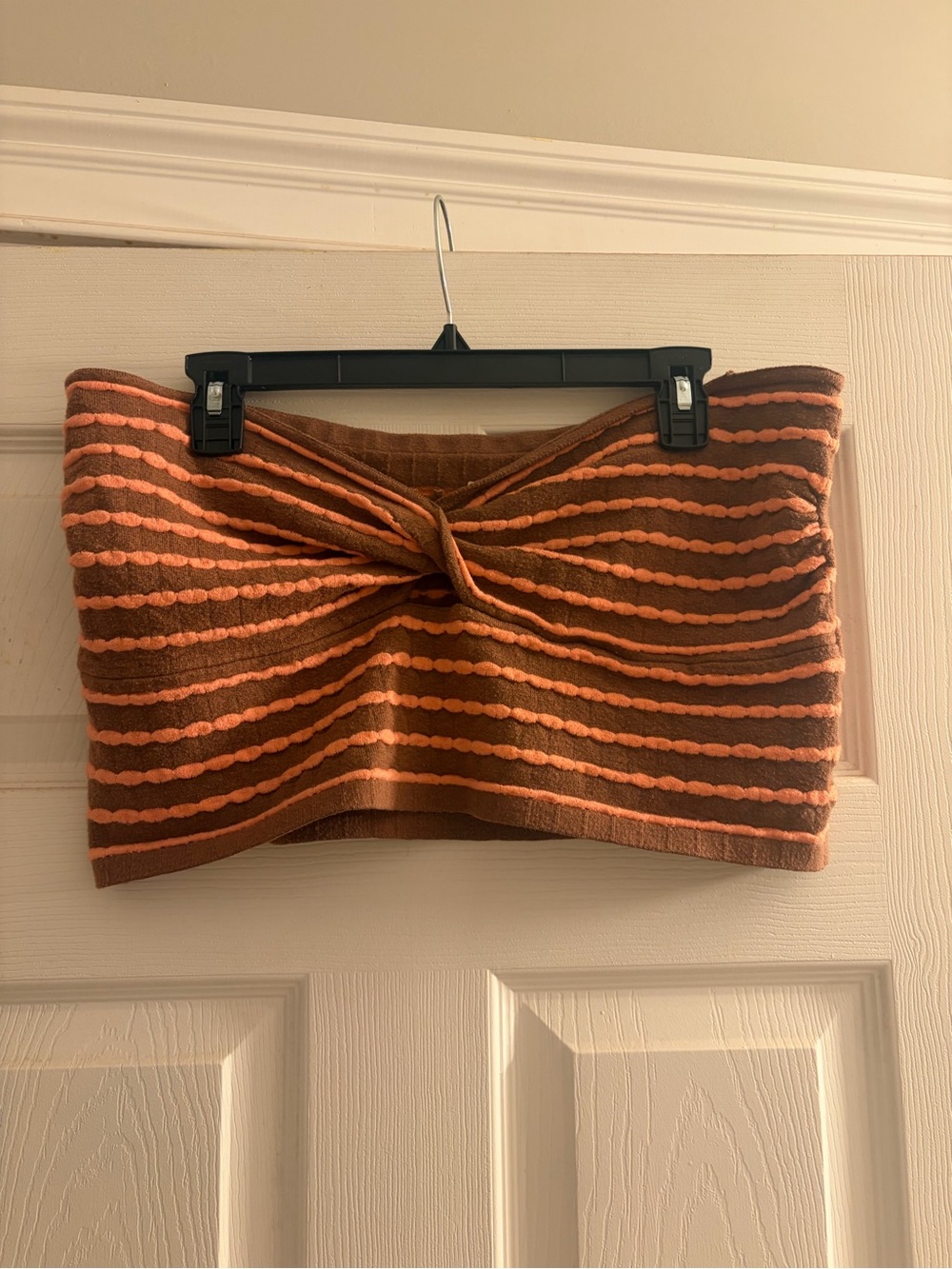 American Eagle Brown & Coral Knitted Twist Bandeau Skirt